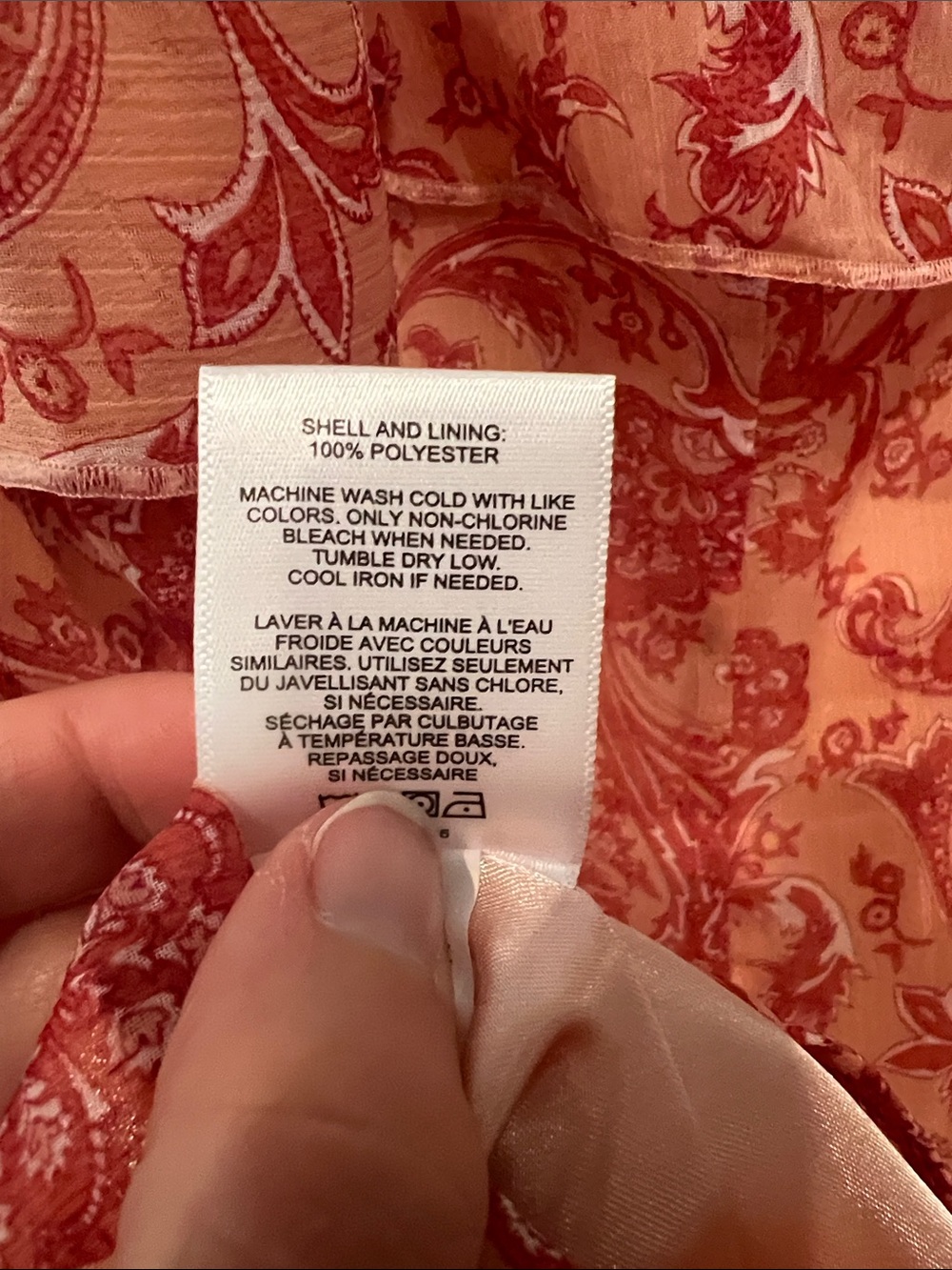 Express Pink Paisley Ruffle Pearl-Button Camisole - Picture 5 of 6